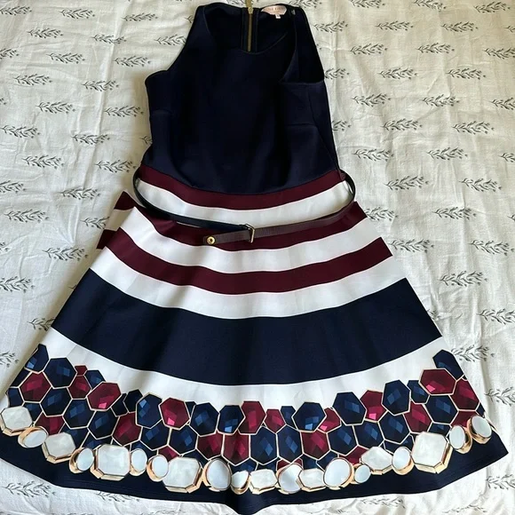 navy blue dress for baby girl Vintage Classic style Blue A Line Skater Skirt Dress Rue 21 main image 0